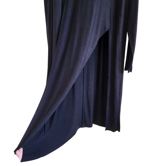 Eloquii Cowl Neck Asymmetrical Long Tunic Top Side Slit Navy Blue Size 18 - Picture 3 of 7